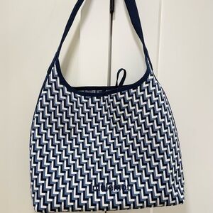 Lululemon Athletica Zigzag Navy and White Shoulder Bag